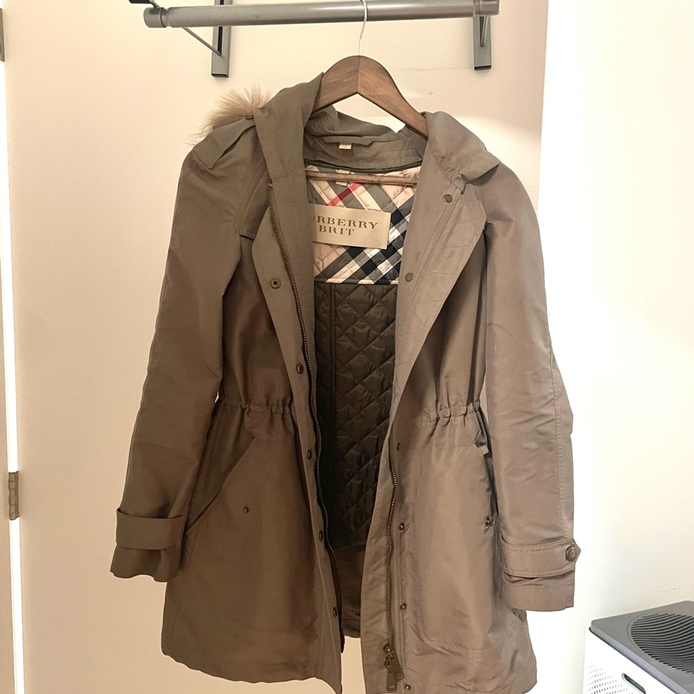 Burberry Tan Trench Coat Classic Mid-Length